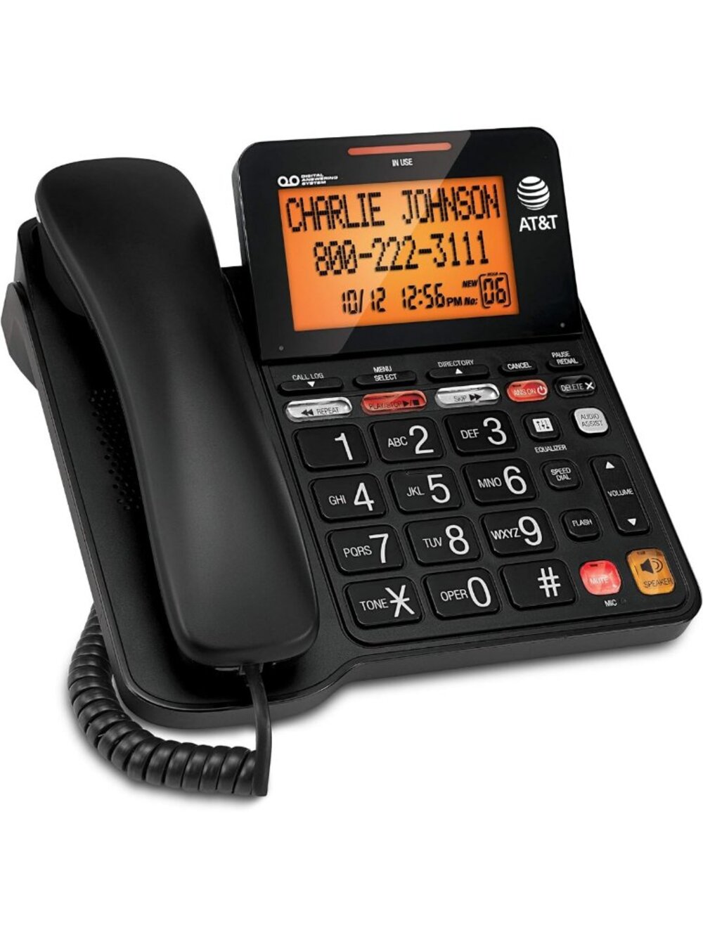 Corded Phone with Digital Answering System, Caller ID, Large Backlit Display